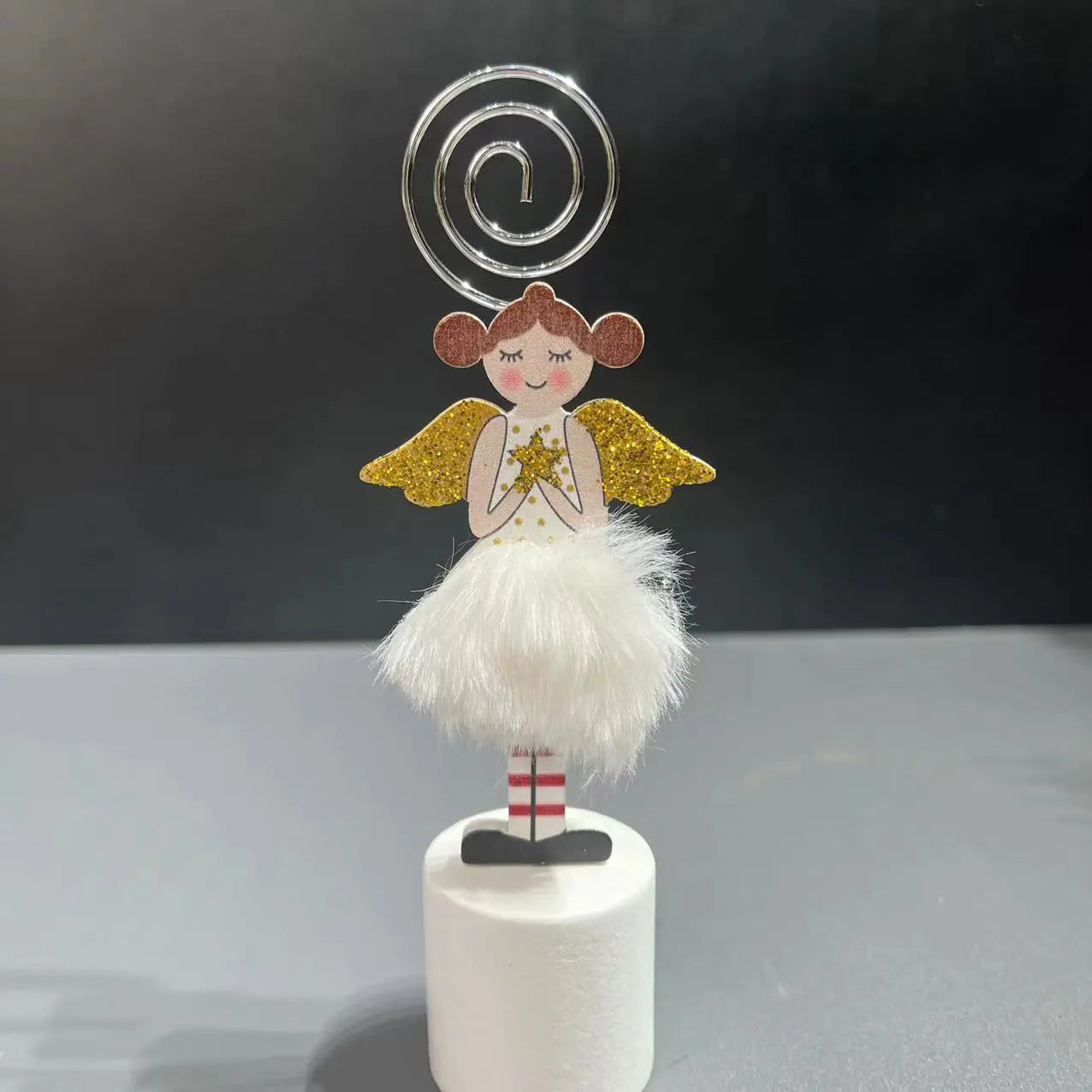 Wooden Christmas Santa Snowman Angel Decorative Clip