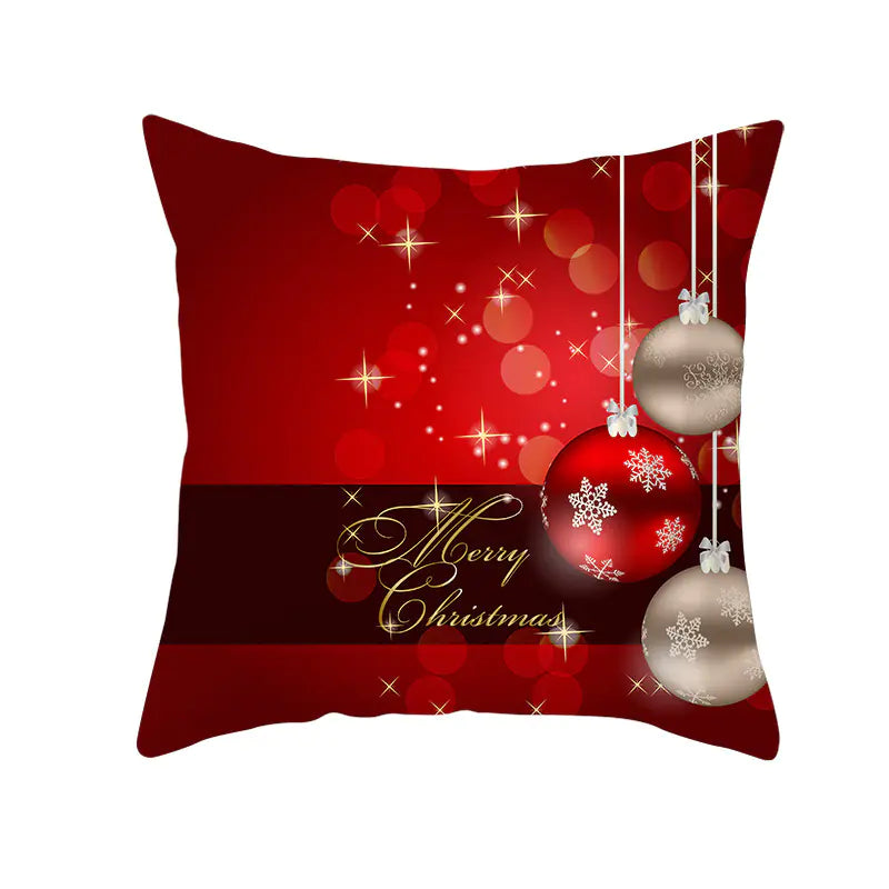 Santa Elk Lumbar Pillow Cover with Car Design