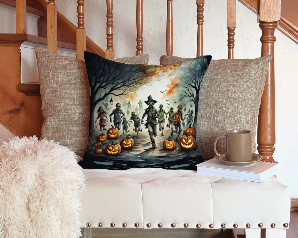 Zombies Spooky Halloween Throw Pillow
