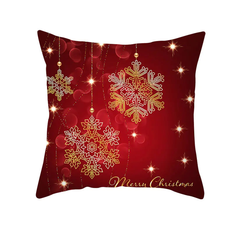 Santa Elk Lumbar Pillow Cover with Car Design