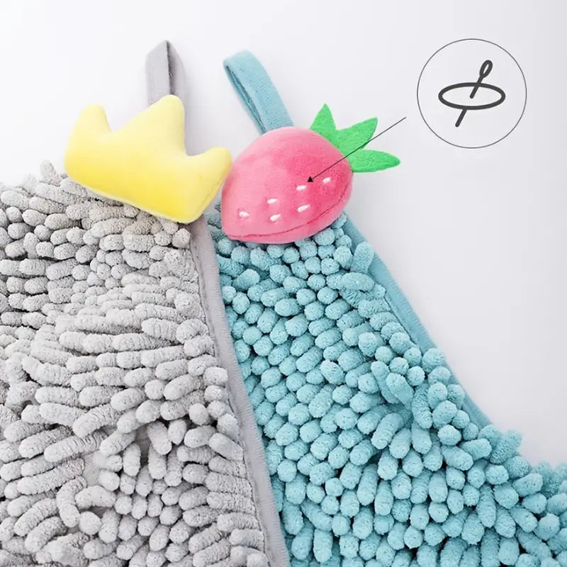 Super Soft Absorbent Chenille Hanging Hand Towel
