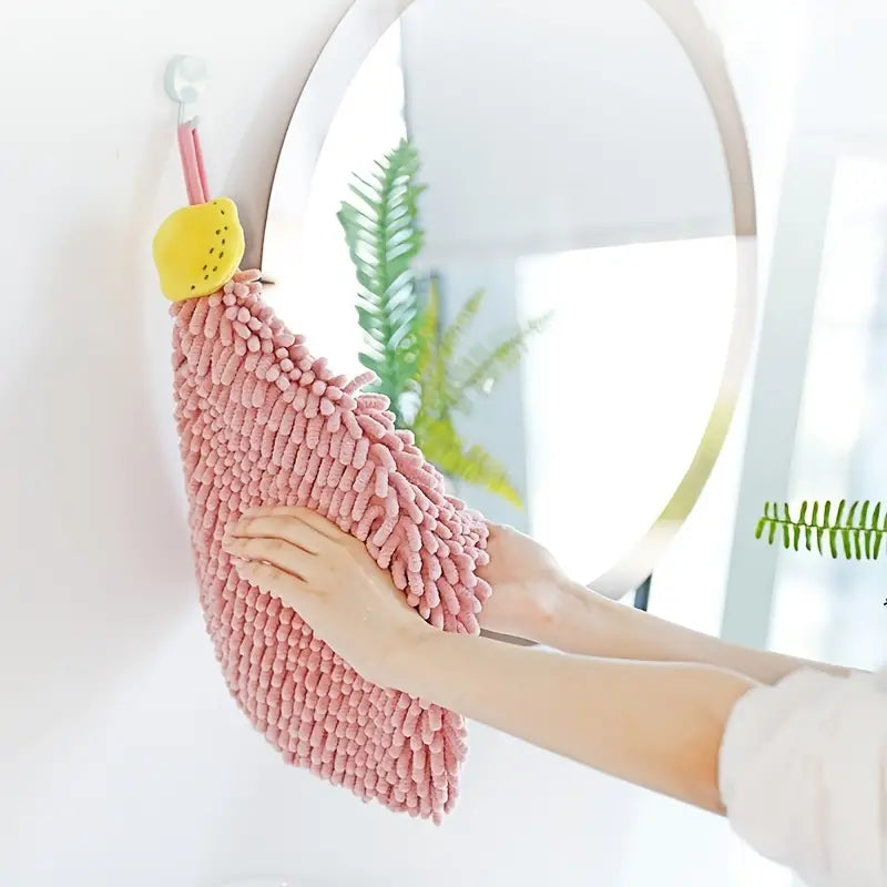 Super Soft Absorbent Chenille Hanging Hand Towel