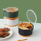 4-Compartment Seasoning Box with Lid and Spoon