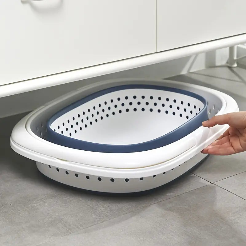 Folding Wall-Mountable Plastic Laundry Basket (1pc)