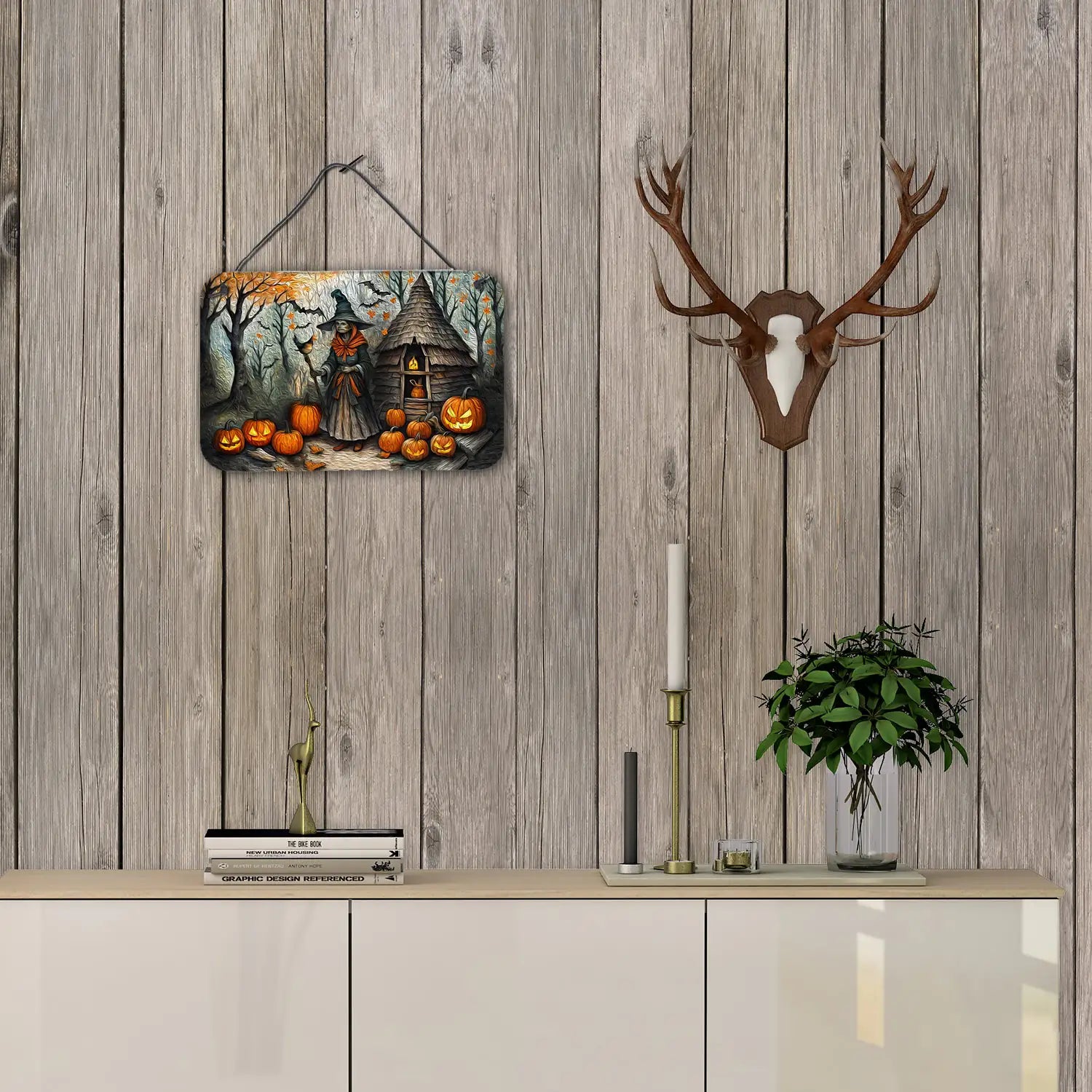 Slavic Witch Spooky Halloween Wall or Door Hanging Prints