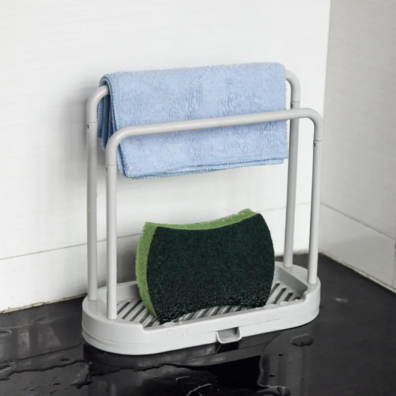 Removable Kitchen Rag Rack with Shelf Storage