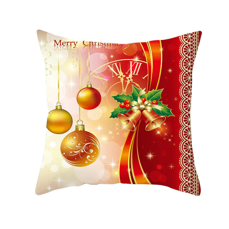 Santa Elk Lumbar Pillow Cover with Car Design
