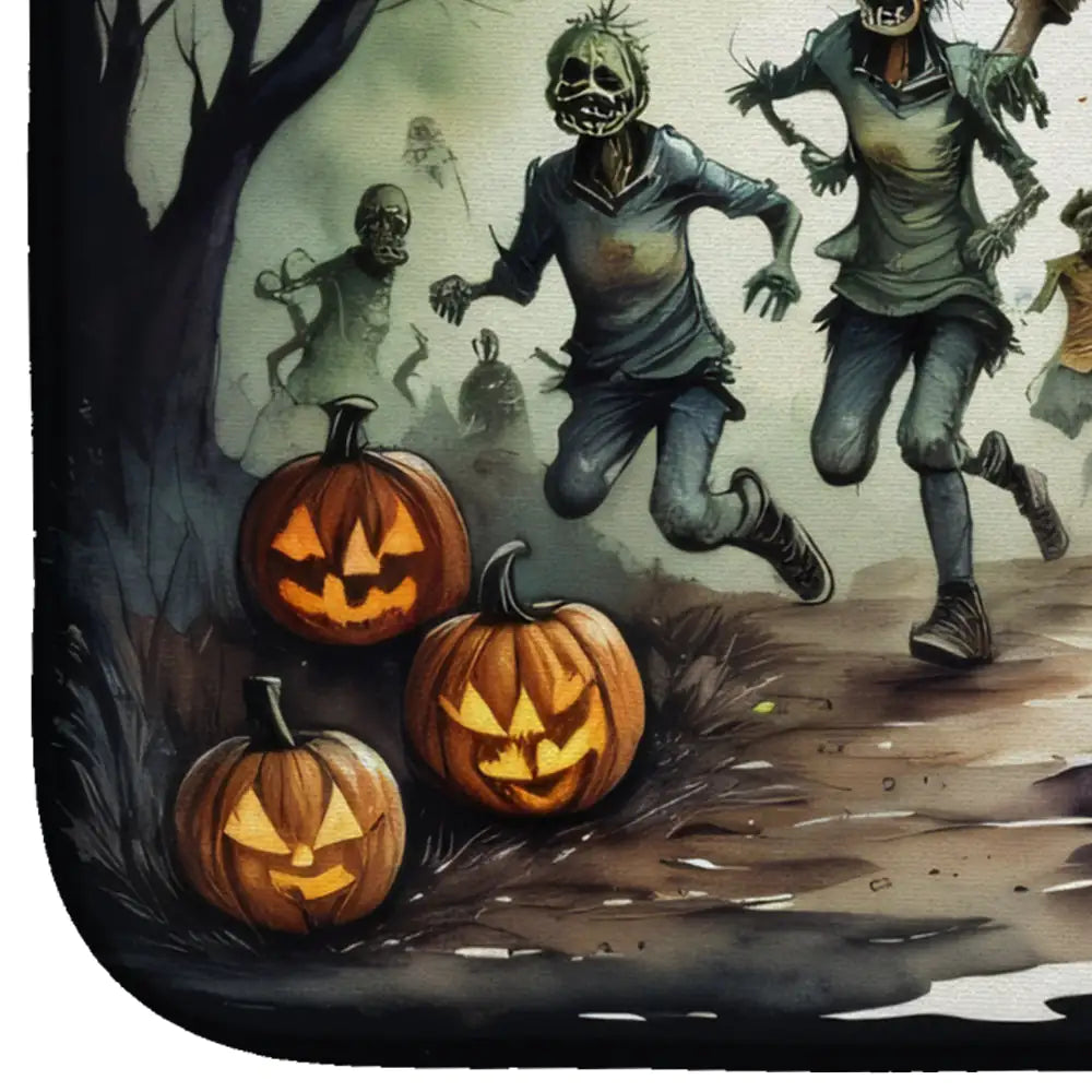 Zombies Spooky Halloween Dish Drying Mat