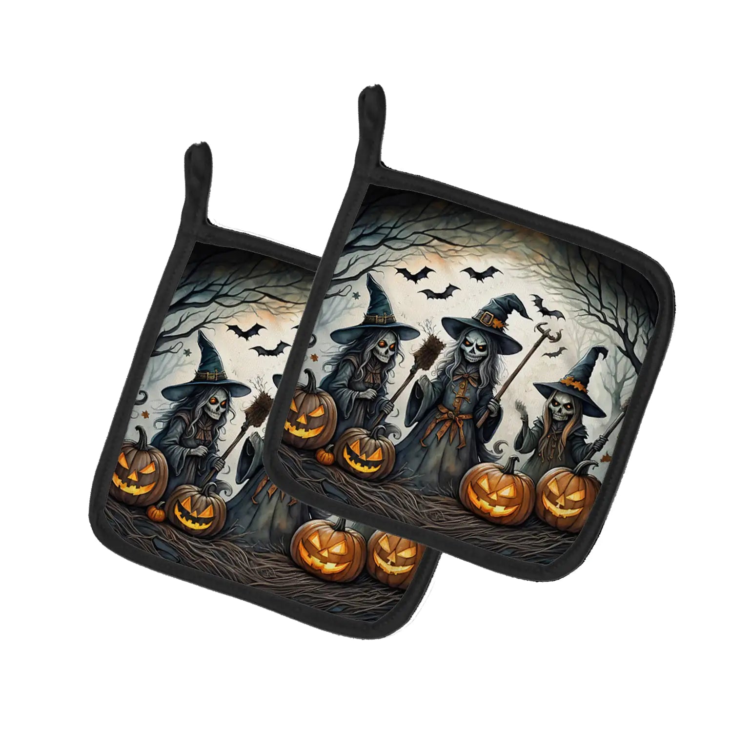 Witches Spooky Halloween Pair of Pot Holders