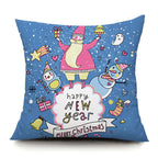 Santa Elk Lumbar Pillow Cover with Car Design