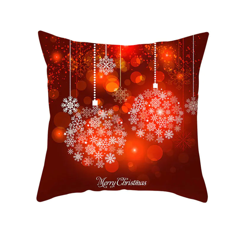 Santa Elk Lumbar Pillow Cover with Car Design