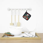 White English Bulldog Christmas Pair of Pot Holders
