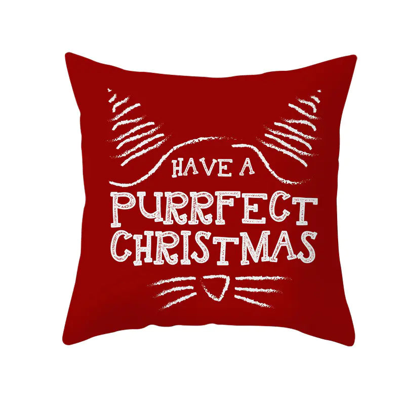 Santa Elk Lumbar Pillow Cover with Car Design