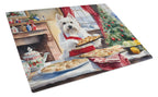 Westie Christmas Cookies Glass Cutting Board