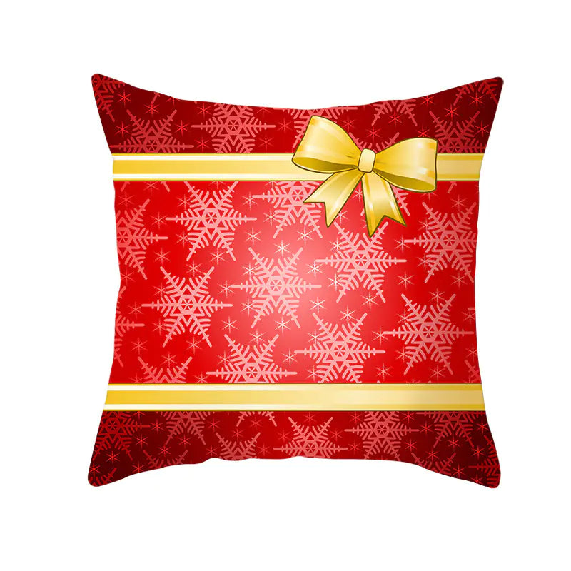 Santa Elk Lumbar Pillow Cover with Car Design