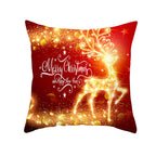 Santa Elk Lumbar Pillow Cover with Car Design