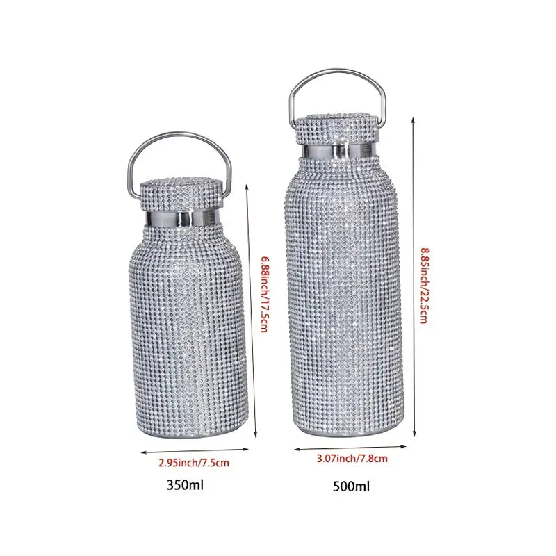 Bling Thermal Bottle with Chain Pearl, Stainless Steel