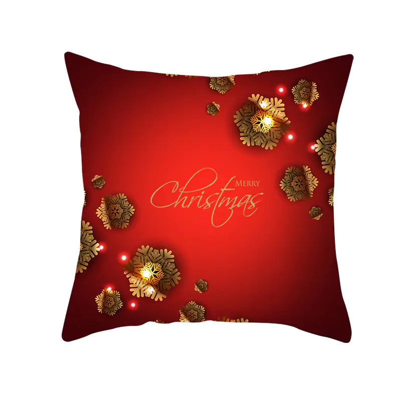 Santa Elk Lumbar Pillow Cover with Car Design