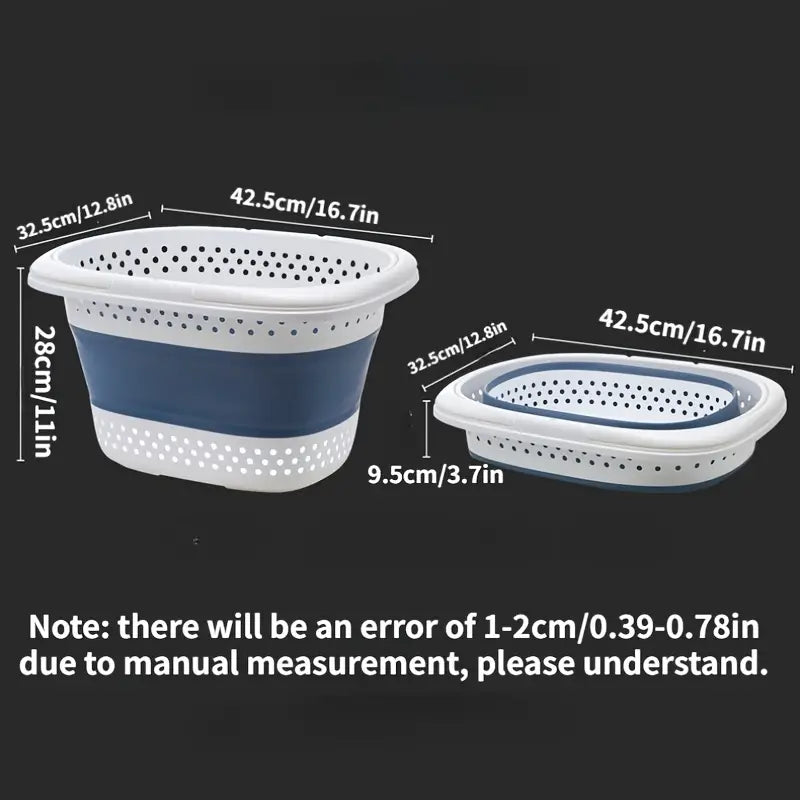 Folding Wall-Mountable Plastic Laundry Basket (1pc)
