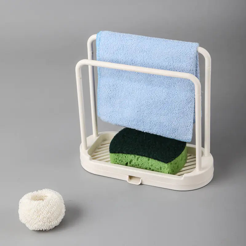 Removable Kitchen Rag Rack with Shelf Storage
