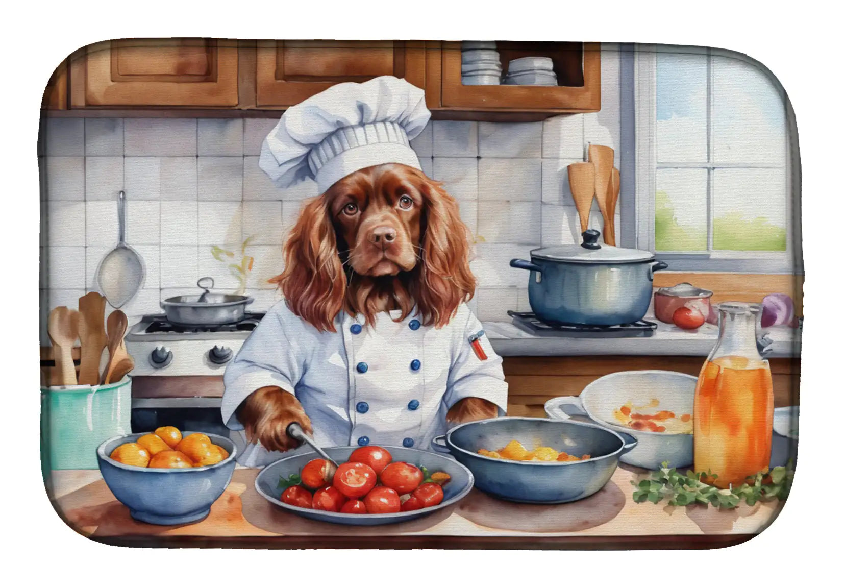 Sussex Spaniel The Chef Dish Drying Mat