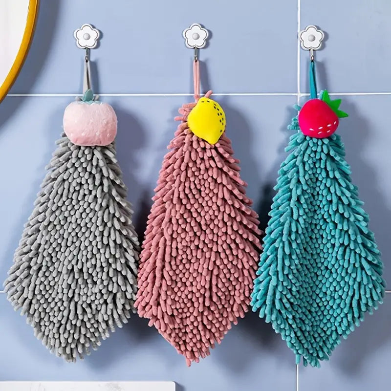 Super Soft Absorbent Chenille Hanging Hand Towel