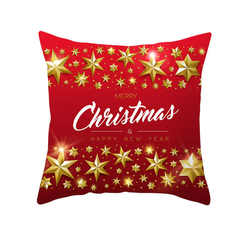 Santa Elk Lumbar Pillow Cover with Car Design