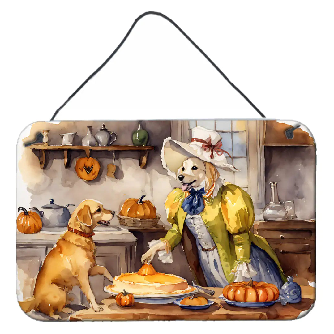Yellow Lab Fall Kitchen Pumpkins Wall or Door Hanging Prints