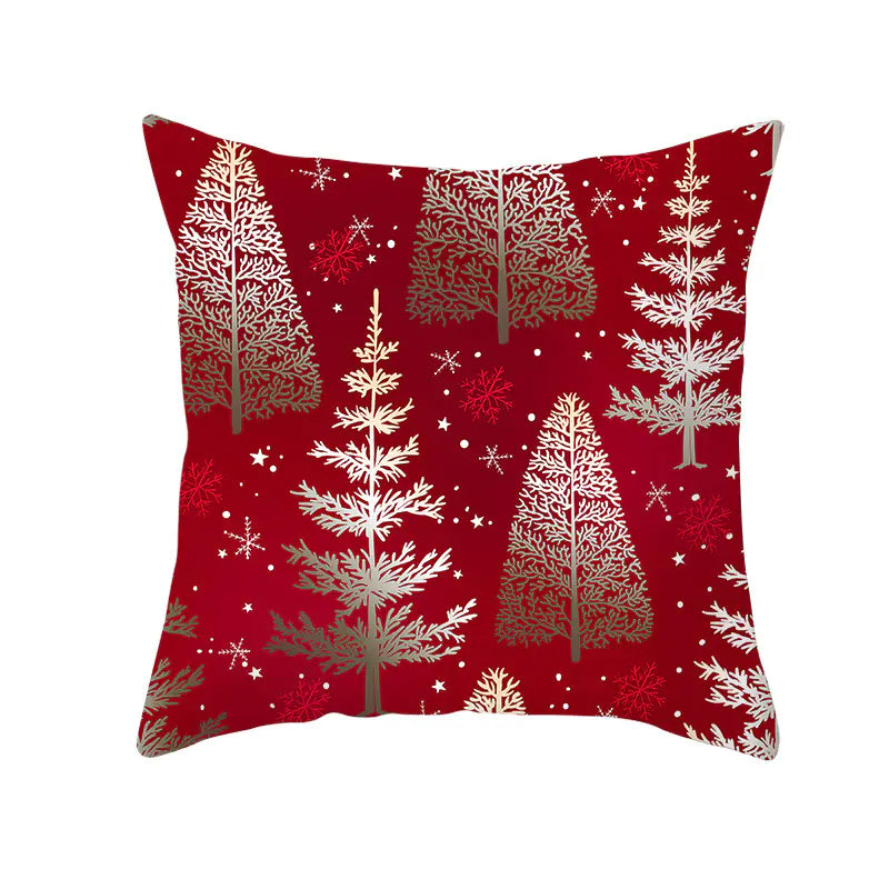 Santa Elk Lumbar Pillow Cover with Car Design