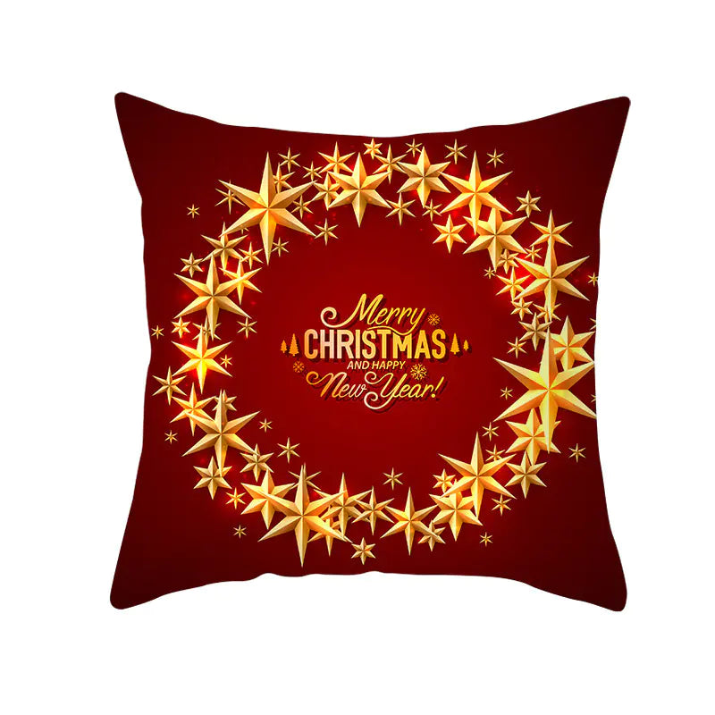 Santa Elk Lumbar Pillow Cover with Car Design