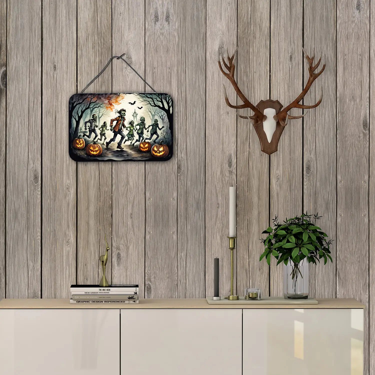Zombies Spooky Halloween Wall or Door Hanging Prints