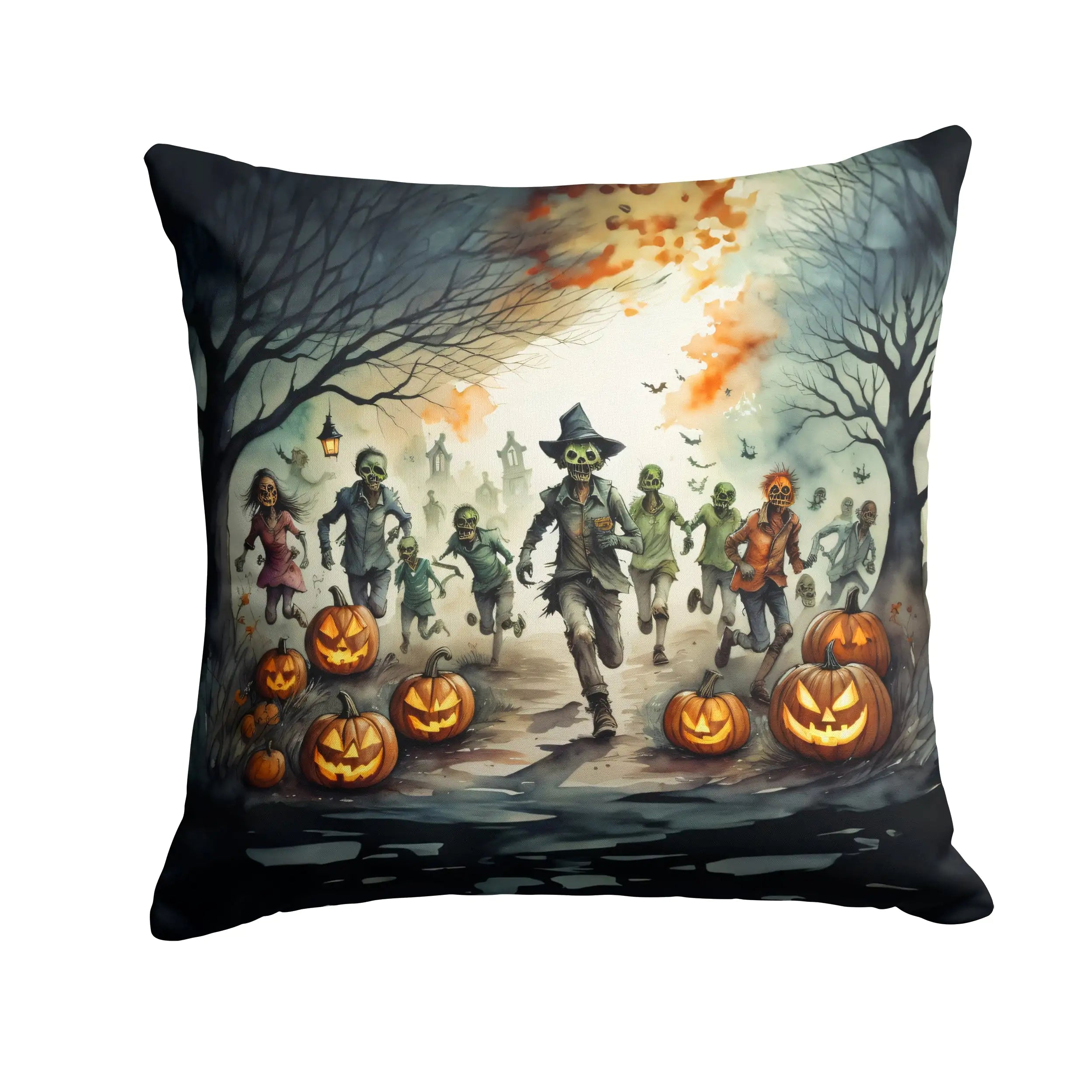 Zombies Spooky Halloween Throw Pillow