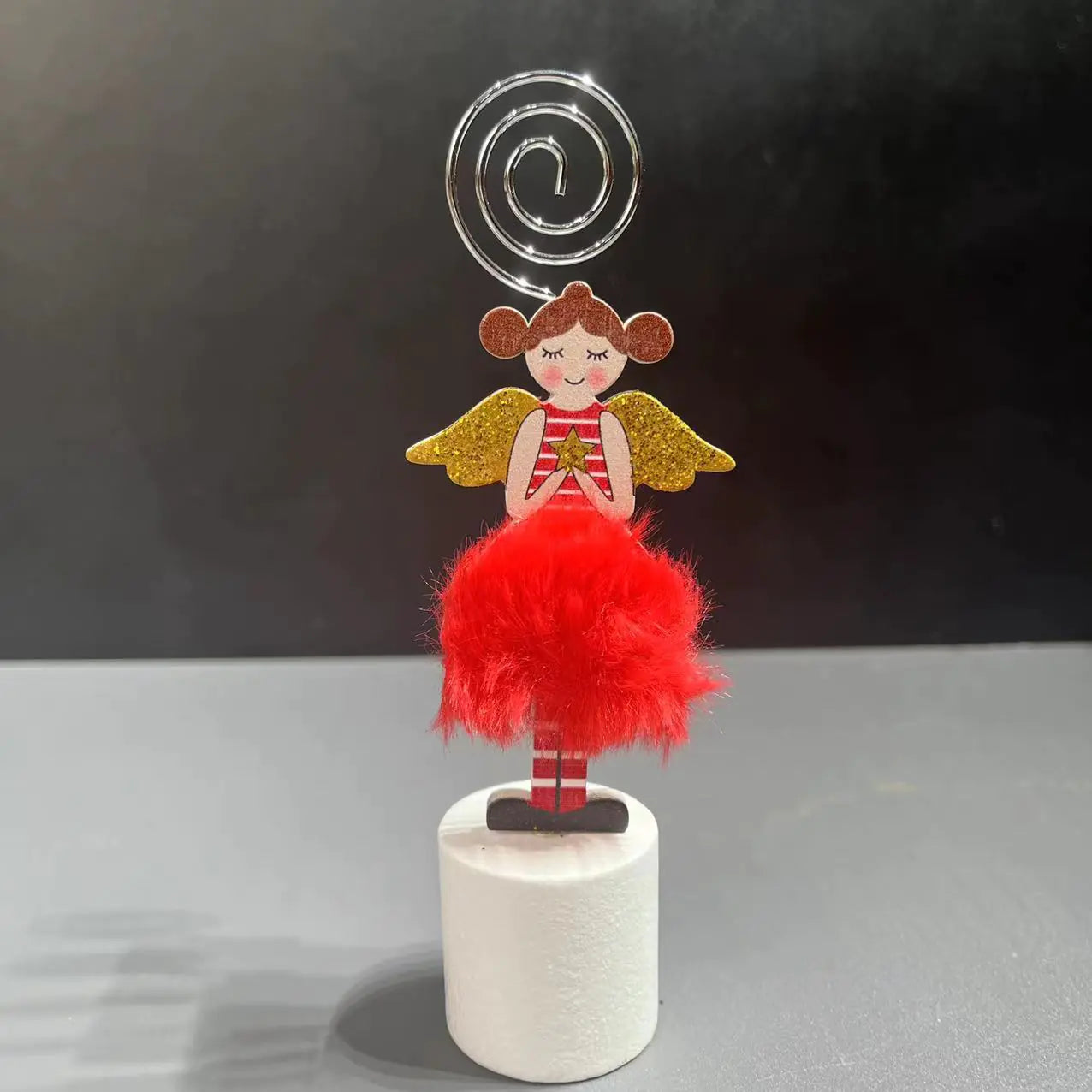 Wooden Christmas Santa Snowman Angel Decorative Clip