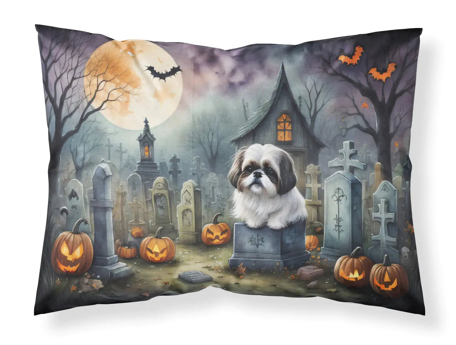 Shih Tzu Spooky Halloween Standard Pillowcase