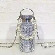 Bling Thermal Bottle with Chain Pearl, Stainless Steel