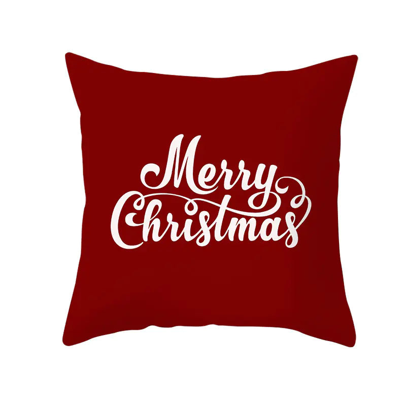 Santa Elk Lumbar Pillow Cover with Car Design