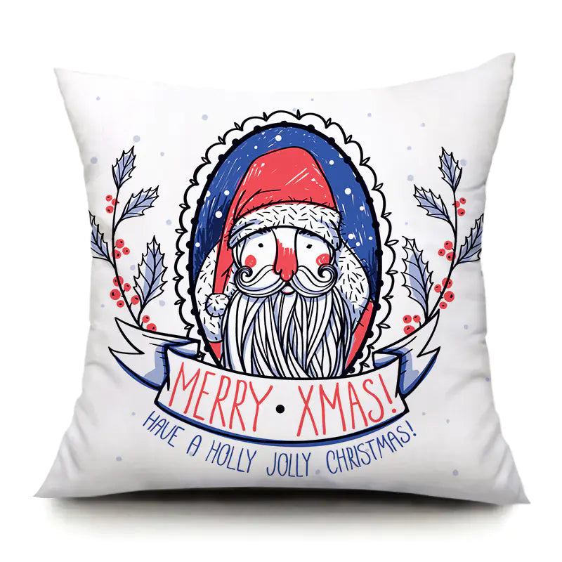 Santa Elk Lumbar Pillow Cover with Car Design