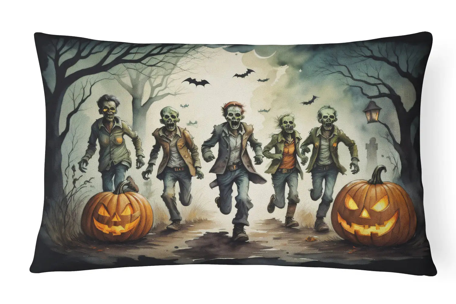Zombies Spooky Halloween Throw Pillow
