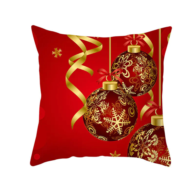 Santa Elk Lumbar Pillow Cover with Car Design