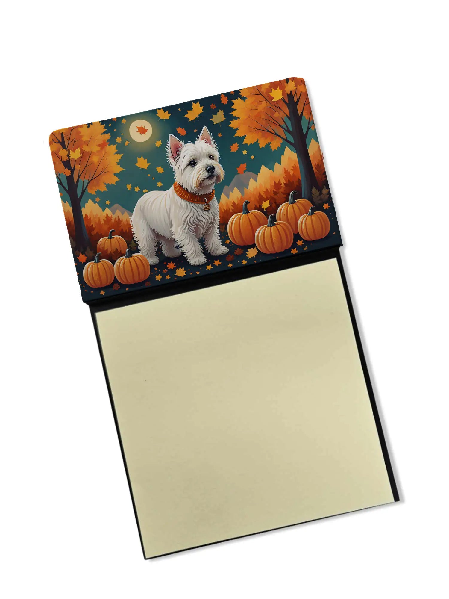 Westie Fall Sticky Note Holder