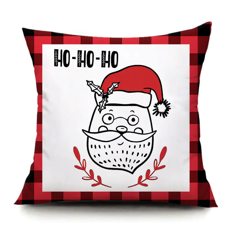 Santa Elk Lumbar Pillow Cover with Car Design