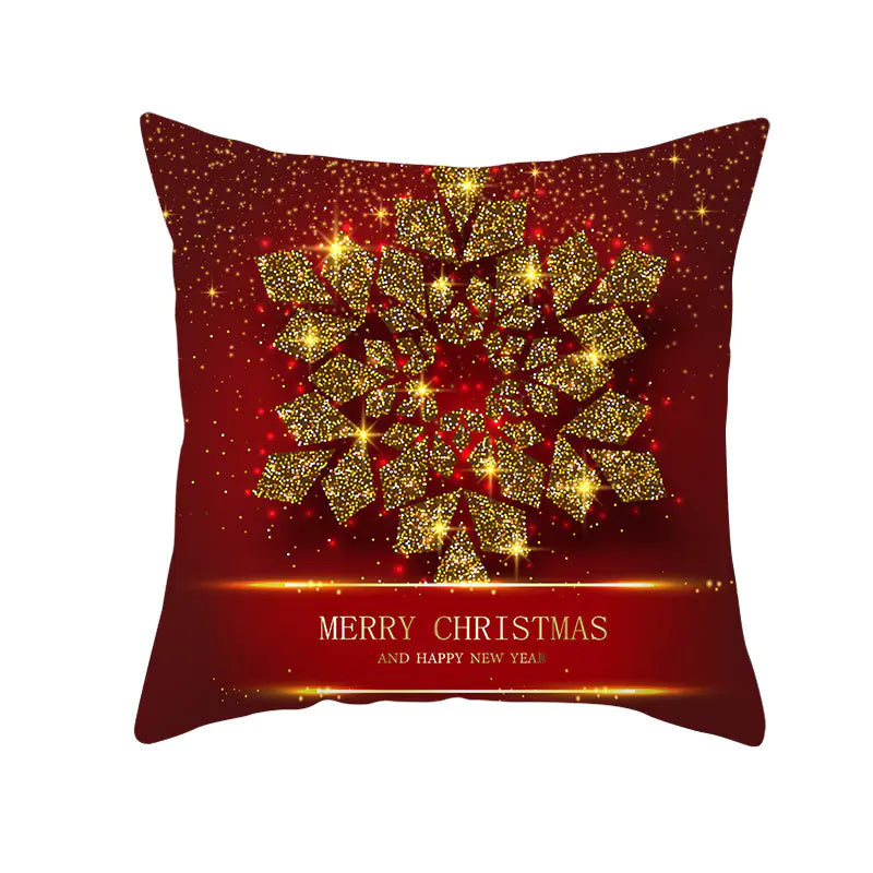 Santa Elk Lumbar Pillow Cover with Car Design