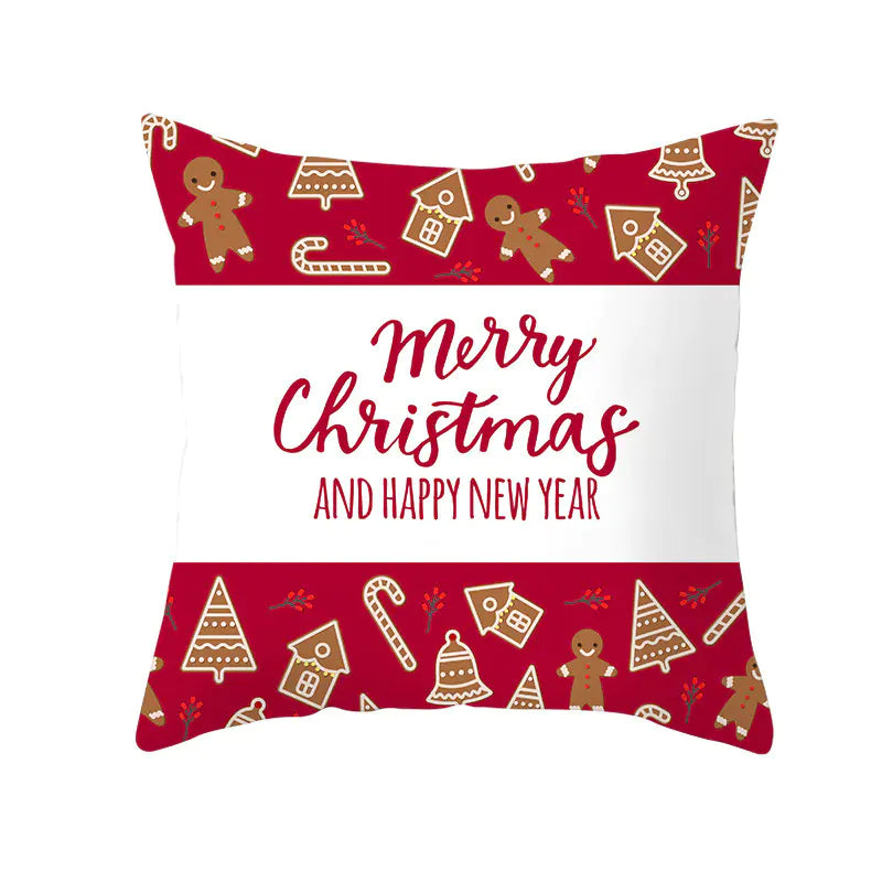 Santa Elk Lumbar Pillow Cover with Car Design