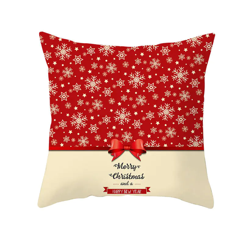 Santa Elk Lumbar Pillow Cover with Car Design