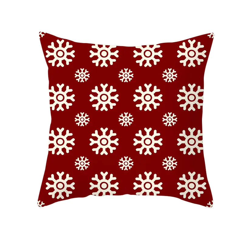 Santa Elk Lumbar Pillow Cover with Car Design