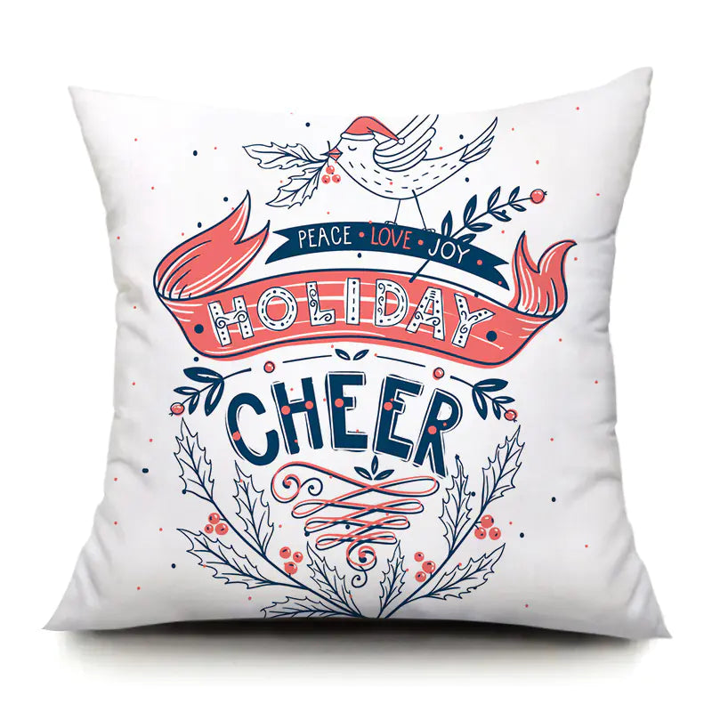 Santa Elk Lumbar Pillow Cover with Car Design